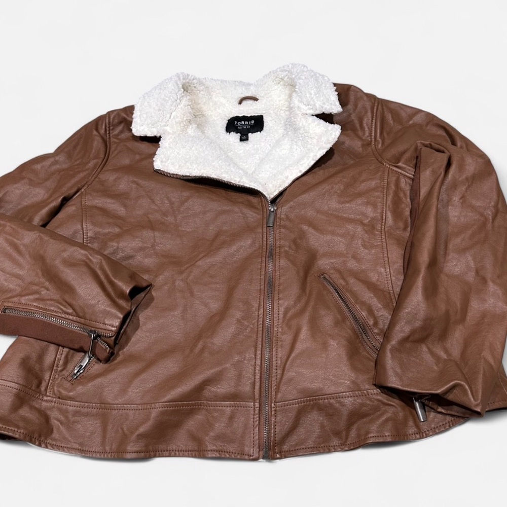 Torrid Faux Leather Sherpa Jacket